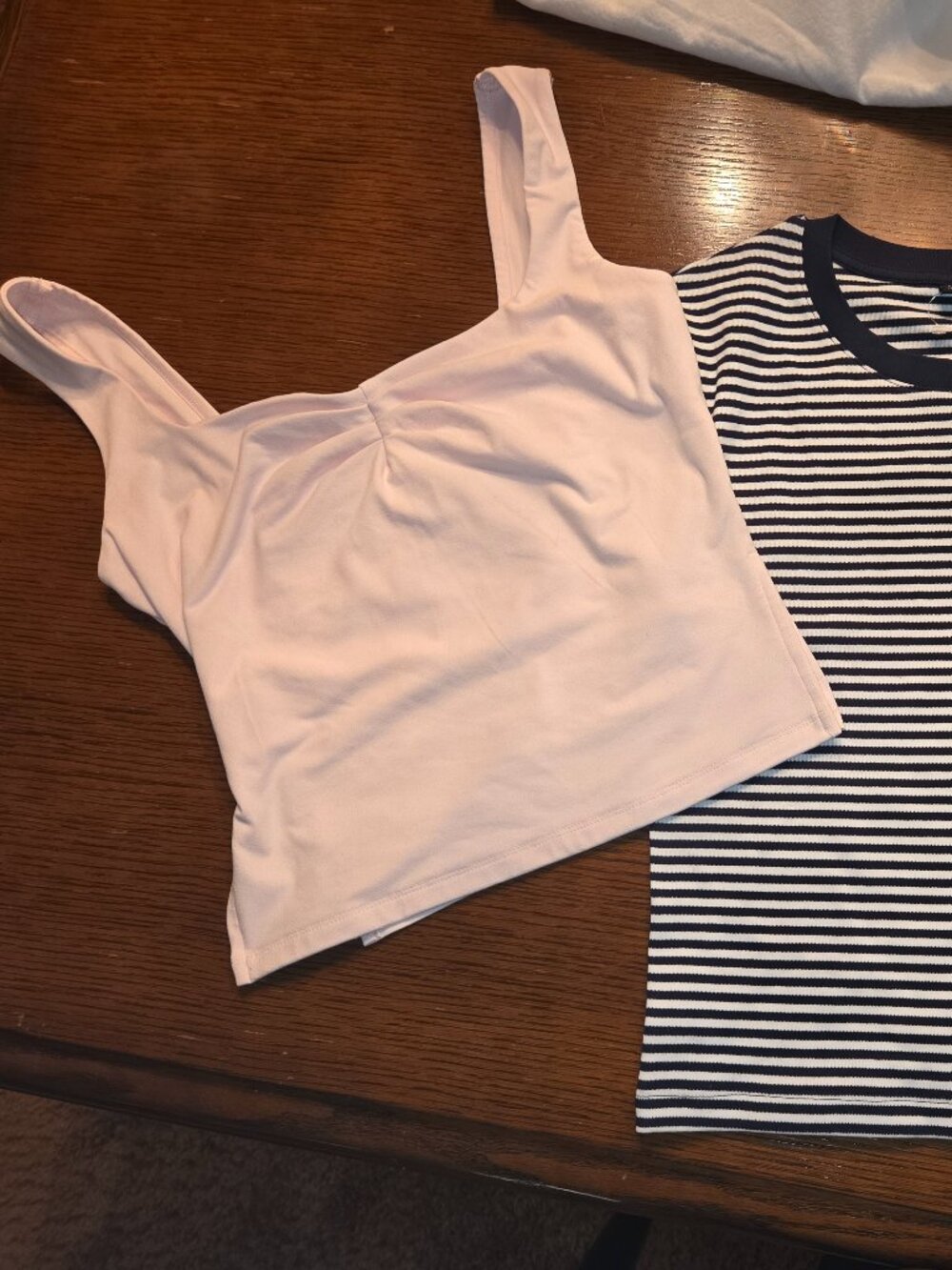Bundle- Pink Tank Top and Uniqlo Striped T-Shirt- XS